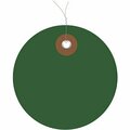 Bsc Preferred 2'' Green Plastic Circle Tags - Pre-Wired, 100PK S-12329G-PW